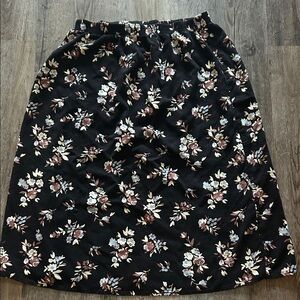 Blair Black Floral A-Line Skirt